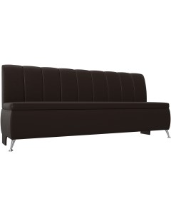 Кухонный прямой диван Кантри (экокожа коричневая) 100156 Лига диванов