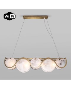 Подвесная люстра для гостиной с сенсорным управлением WiFi с управлением смартфоном 354/4 Galicia античная бронза (Умный дом, Алиса, WiFi, голосовое управление) Bogate's