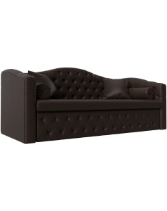 Прямой диван Мечта (экокожа коричневая) 112873 Лига диванов