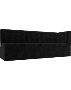 Кухонный диван Бриз с углом (велюр черный) 106971 Лига диванов