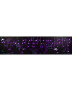 Гирлянда светодиодная Бахрома фиолетовая с мерцанием 220B LED провод прозрачный IP54 Rich led