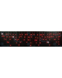 Гирлянда светодиодная Бахрома красная с мерцанием 220B LED провод прозрачный IP54 Rich led