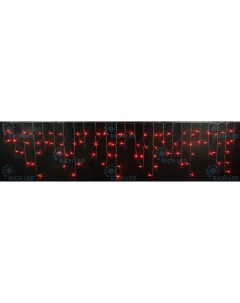 Гирлянда светодиодная Бахрома красная 220B LED провод черный IP54 Rich led