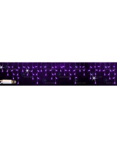 Гирлянда светодиодная Бахрома фиолетовая с мерцанием 220B LED провод белый IP65 Rich led