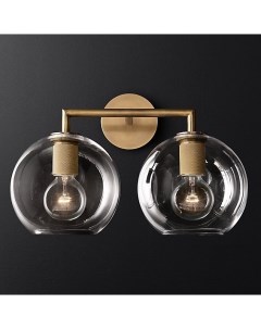 Бра Rh Utilitaire Globe Shade Double Sconce Brass 44 539 123273 22 Imperiumloft