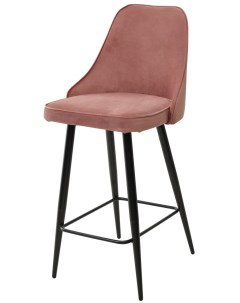 Полубарный стул РОЗОВЫЙ 15 велюр черный каркас H 68cm 2 шт М-city
