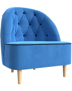 Кресло Амиса основа велюр голубой кант велюр черный 110040 Лига диванов