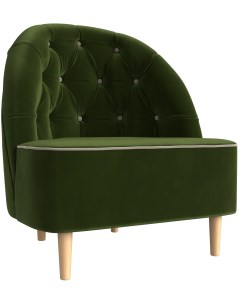 Кресло Амиса основа микровельвет зеленый кант микровельвет бежевый 110049 Лига диванов