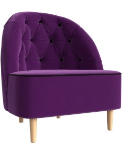 Кресло Амиса основа микровельвет фиолетовый кант микровельвет черный 110053 Лига диванов