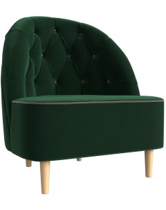 Кресло Амиса основа велюр зеленый кант велюр бежевый 110041 Лига диванов