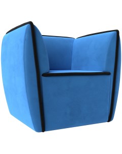 Кресло Бергамо основа велюр голубой кант велюр черный 111981 Лига диванов