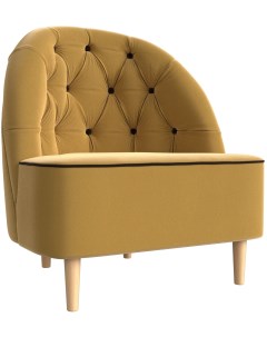 Кресло Амиса основа микровельвет желтый кант микровельвет коричневый 110048 Лига диванов