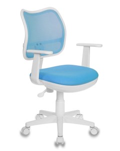 Кресло детское CH W797 голубой сиденье TW 55 сетка ткань крестовина пластик белый Бюрократ