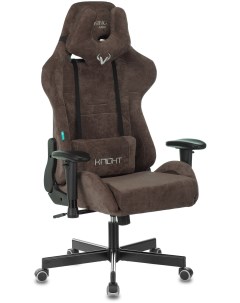 Кресло игровое VIKING KNIGHT Fabric темно коричневый Light 10 с подголов крестовина металл Zombie