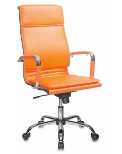 Кресло руководителя CH 993 оранжевый эко кожа крестовина металл хром Бюрократ