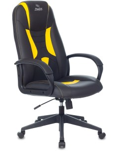 Кресло игровое 8 черный желтый эко кожа крестовина пластик Zombie