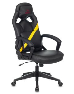 Кресло игровое DRIVER черный желтый эко кожа с подголов крестовина пластик Zombie