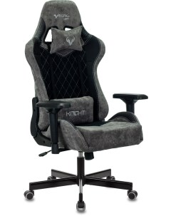 Кресло игровое VIKING 7 KNIGHT Fabric черный текстиль эко кожа с подголов крестовина металл Zombie