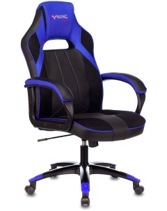 Кресло игровое черный синий текстиль эко кожа крестовина пластик VIKING AERO 2 BLUE Zombie