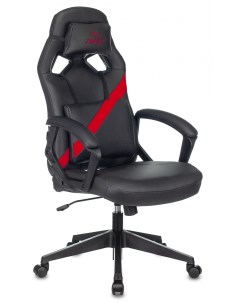 Кресло игровое DRIVER черный красный эко кожа с подголов крестовина пластик Zombie