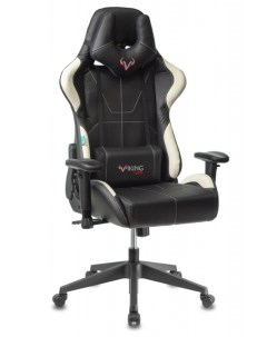 Кресло игровое VIKING 5 AERO черный белый эко кожа с подголов крестовина пластик Zombie