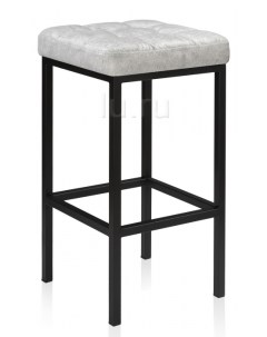 Барный стул Лофт кожзам серый мрамор черный матовый 432932 Woodville