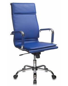 Кресло руководителя CH 993 синий эко кожа крестовина металл хром Бюрократ