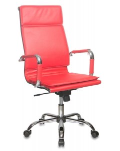 Кресло руководителя CH 993 красный эко кожа крестовина металл хром Бюрократ