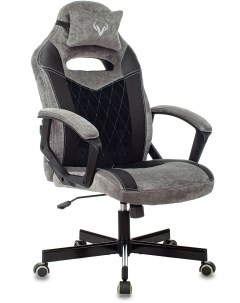 Кресло игровое VIKING 6 KNIGHT Fabric серый черный с подголов крестовина металл Zombie