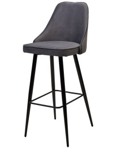 Барный стул NEPAL BAR СЕРЫЙ 27 велюр черный каркас H 78cm 2 шт М-city