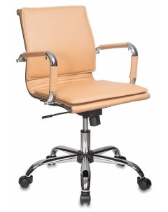Кресло руководителя Ch 993 Low светло коричневый эко кожа низк спин крестовина металл хром Бюрократ