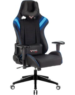 Кресло игровое VIKING 4 AERO черный синий текстиль эко кожа с подголов крестовина пластик Zombie