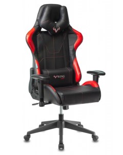 Кресло игровое черный красный эко кожа с подголов крестовина пластик VIKING AERO 5 RED Zombie