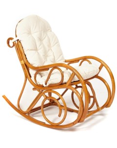 Кресло качалка разборная без подушки коньяк ротанг quality Tetchair