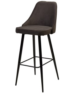 Барный стул NEPAL BAR ГРАФИТ 14 велюр черный каркас H 78cm 2 шт М-city