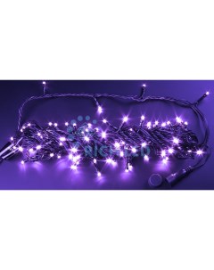 Гирлянда светодиодная фиолетовая постоянного свечения 24B LED провод черный IP54 Rich led