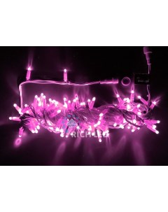Гирлянда светодиодная розовая постоянного свечения 24B LED провод белый IP65 Rich led