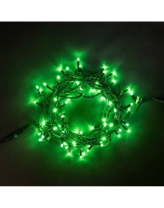 Гирлянда Нить 10м Зеленая 220В, LED, Провод Черный Каучук, IP65 Laitcom