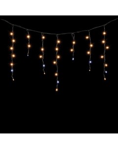 Гирлянда Бахрома 3,1 x 0,5 м Тепло-Белая с Мерцанием Белого Диода 220В, LED, Провод Черный Каучук, IP65 LL120BLW-1-2WW Laitcom