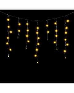 Гирлянда светодиодная led теплый белый Бахрома с Колпачком 3,1 x 0,5 м 220В, LED, Провод Черный ПВХ, IP65 PIL120CAP-11-2WW Laitcom