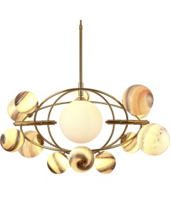 Потолочная люстра молекулы на штанге KG1122P-13B Planet brass Delight collection
