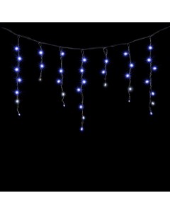 Гирлянда Бахрома 3,1 x 0,5 м Синяя с Мерцанием Белого Диода 220В, LED, Провод Черный Каучук, IP65 LL120BLW-1-2B Laitcom