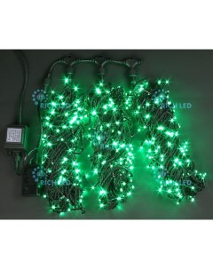 Гирлянда светодиодная зеленая режимов свечения 24B LED провод черный IP54 Rich led