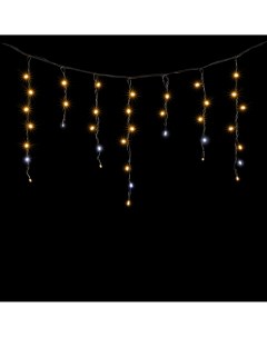 Гирлянда Бахрома 3,1 x 0,5 м Жёлтая с Мерцанием Белого Диода 220В, LED, Провод Черный Каучук, IP65 LL120BLW-1-2Y Laitcom