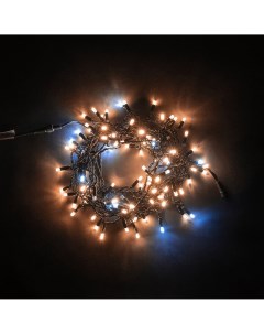 Гирлянда Нить с Колпачком 10м Экстра Тепло-Белая Мерцанием Белого Диода 24В, LED, Провод Черный ПВХ, IP65 Laitcom