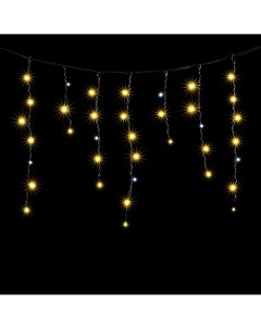 Гирлянда Бахрома 3,1 x 0,5 м Тепло-Белая с Мерцанием Белого Диода 220В, LED, Провод Черный ПВХ, IP54 PIL150BLW-11-2WW Laitcom