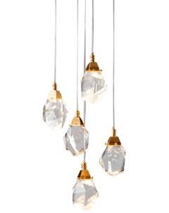 Подвесной светильник светодиодный MD 020B 5 Crystal rock gold Delight collection