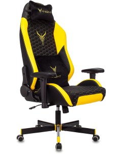 Кресло игровое Neon черный желтый соты эко кожа с подголов крестовина металл Knight
