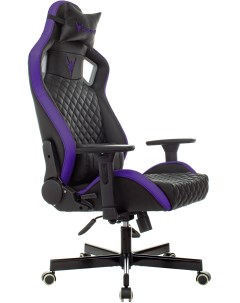 Кресло игровое Outrider черный фиолетовый ромбик эко кожа с подголов крестовина металл BV Knight