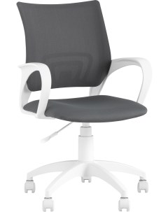 Кресло офисное Topchairs ST-BASIC-W серая ткань крестовина белый пластик УТ000036061 Stool group